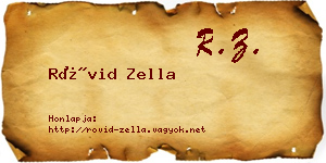 Rövid Zella névjegykártya